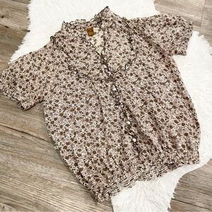 Copper Key Vintage Floral Blouse Top Cowgirl Western Cottage Y2K Fall Cotton